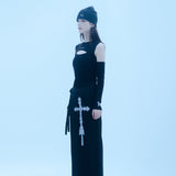 カットアウトウォーマートップ/0 5 cut out warmer top - BLACK