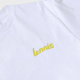 テニスボールクルーネックホワイトユニセックスTシャツ / Tennis ball crew neck white Unisex T-shirt