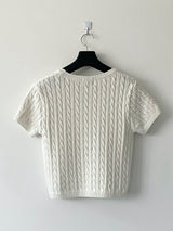 Twisted knitwear short-sleeved