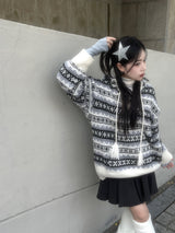 イグルーフードロングニットウェア / Igloo hooded long knitwear