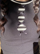ribbon long sleeve T-shirt (4colors)