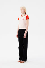 チェリーカラーリングキャップスリーブTシャツ / CHERRY COLORING CAP SLEEVE T-SHIRT [SALMON]