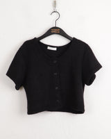 Muran brush fur short sleeve cardigan