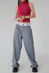 オビカラーマッチングロングスラックス / no.874 obi color matching long slacks (2color)