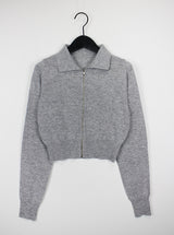 カシミアニットジップアップ / Cashmere knit zip-up (3color)