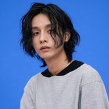 Half-moon Long sleeve T-shirt [Gray] (6592006619254)