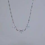  crystal crown heart chain necklace