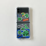 Dino sticker Zflip3 Jellyhard Case (6678723788918)