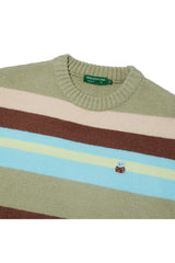 Bear Patch Multi Stripe Knit_Olive Green (6678731292790)