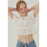 ラッフルカラークロップブラウス / RUFFLE COLLAR CROP BLOUSE_WHITE