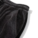 VELOUR CORDUROY TWO TONE PANTS (CHARCOAL BLACK)