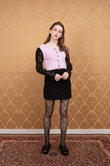 lace up cardigan purple (6651904360566)
