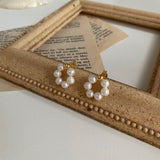 フレッシュウォーターパールフラワーボールゲストシルバーニードルピアス / ori Freshwater Pearl Flower Ball Guest Silver needle Earrings