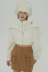  ZIPPER KNIT CARDIGAN SET / IVORY
