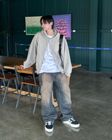 Fake cargo denim pants