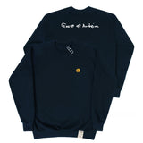 [UNISEX] Drawing Dot Embroidery Backlogo White Clip Sweatshirt (6655513329782)