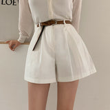 [Bellide made] Basic pintuck cotton shorts
