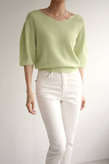 フラットクロップジーンズ / FLAT CROP JEANS / SLIM STRAIGHT PANTS
