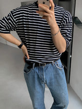 ASCLOシングルボーダー半袖Tシャツ(9color)