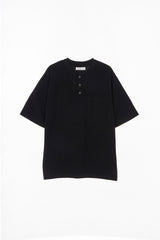LMN コットンハーレーネックポケット半袖Tシャツ