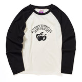 ピーチアーチプリントラグランロングスリーブTシャツ / PEACH ARCH PRINT RAGLAN LONG SLEEVE T-SHIRT_BLACK