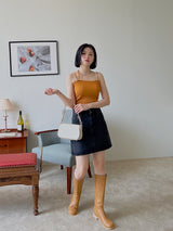 2ボタンデニムスカート / two-button black denim skirt