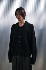 ROUND-COLLAR 7G KNIT CARDIGAN (Black) / ラウンドカラーニットカーディガン