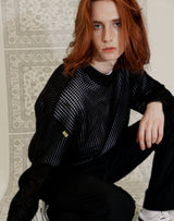 WAFFLE FISHNET SWEATER BLACK (6691447144566)