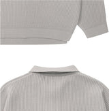 カラーボタンオーバーニット/Collar button over knit_3color