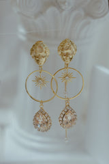 アフロダイティシリーズ - シャンパンピンクスターライトピアス / Aphrodite Series - Champagne Pink Starlight Piercing