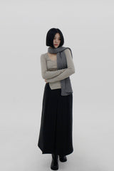 V-ネックシャーリングT-シャツ / V-neck shirring T-shirt (4color)