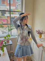 アーガイルルーピーカーディガン /  argyle loopy cardigan