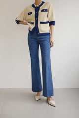 スパンロングブーツカットデニムパンツ / SAND BLUE JEANS / SPAN LONG BOOTSCUT DENIM PANTS
