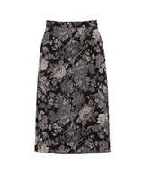 [NF] FLOWER PATTERN SLIT LONG SKIRT (BLK)_F21QC027