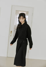 ボタンスカート / button skirt black