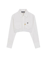 イエロータップクロップシャツ/YELLOW TAP CROP SHIRT WHITE