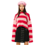 0 2 Lambs Wool Crop Stripe Knit - PINK (6626815180918)