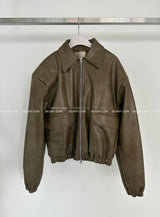 Big Pocket Vintage Leather Jumper