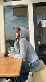 First Angora Letterang Hooded Knit