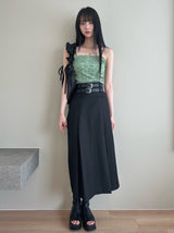 long belted skirt