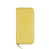 クロコダイルエンボラージウォレット/CROCODILE EMBO LARGE WALLET-LEMON
