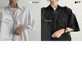 ポケットスナップショートスリーブシャツジャケット / Latu Pocket Snap Short-Sleeved Shirt Jacket
