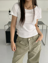 ズティベーシックユニック半袖Tシャツ/ Ziti Basic U-neck Short Sleeve T-shirt