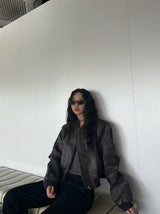 Hazelnut leather jacket