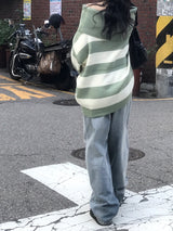 crack light blue washing dart wide denim pants