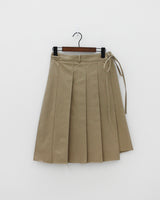 プリーツストリングラップスカート / Pleated string wrap skirt (2color)