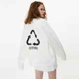 Overfit VV-neck Sweat Shirt [White] (6592367624310)