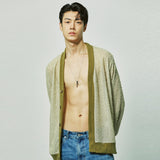 グランジフィッシャーネットニットカーディガン / grunge fisher net knit cardigan basil