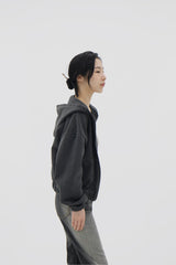 ピグメントフードジップアップ/Pigment hood zip-up (2color)
