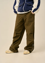 VINTAGE PINTUCK COTTON PANTS - KHAKI